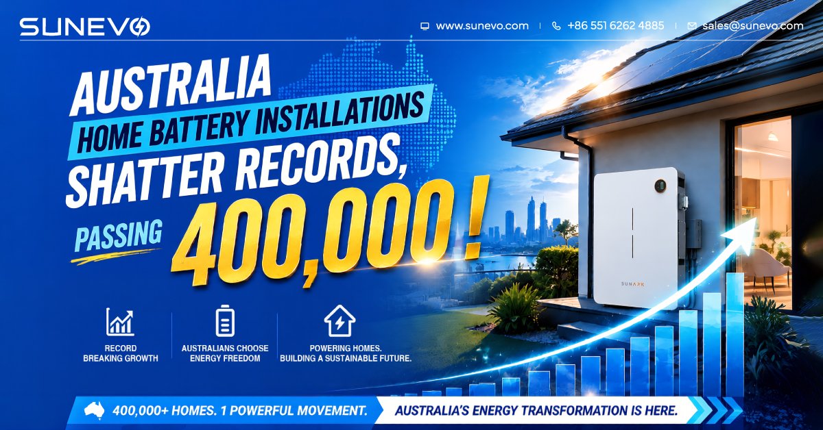 Australia Home Battery Installations Shatter Records, Passing 400,000！